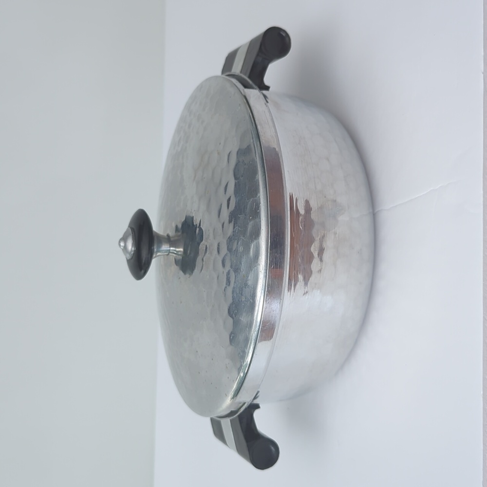 Puralum Italy Hammered Aluminum Bakelite Handle Server Warmer Mid Century Modern